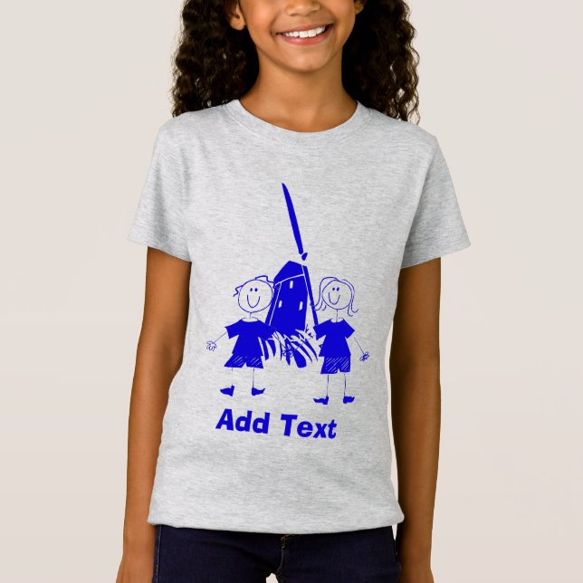 Blue Dutch Stick Kids T-Shirt (Front)