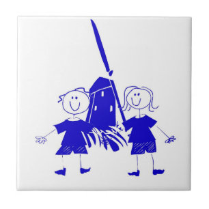 Blue Dutch Stick Kids Tile