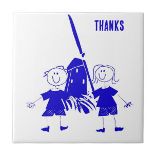 Blue Dutch Stick Kids Tile