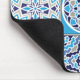 Blue Dutch Tile Pattern Mouse Mat