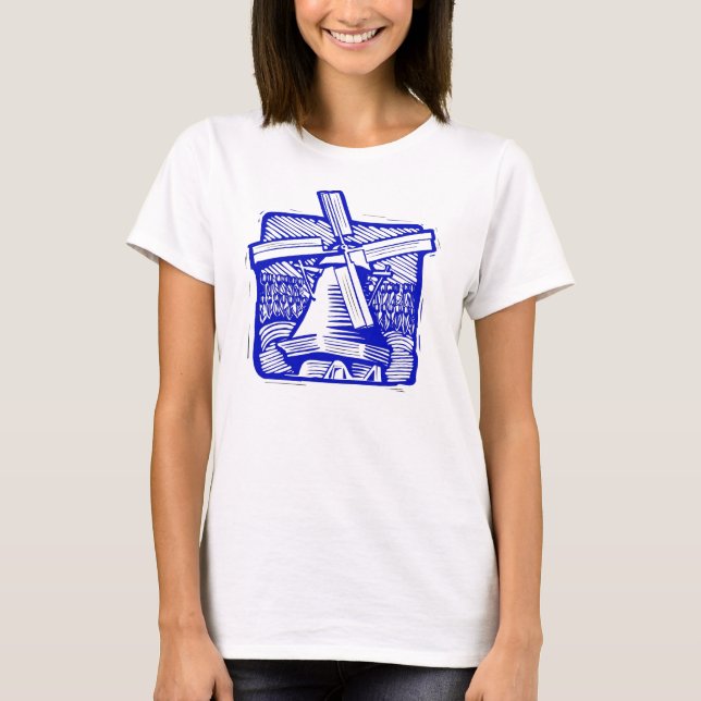 Blue Dutch Windmill T-Shirt (Front)
