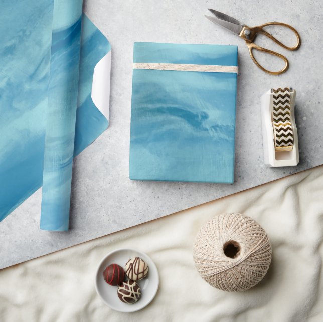 Blue Dye Water Colour  Wrapping Paper (Crafts)