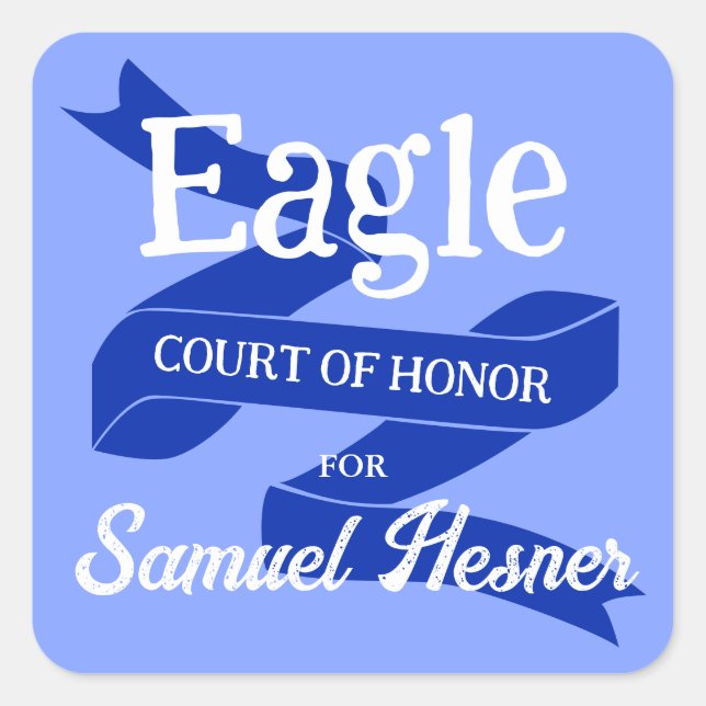 Blue Eagle Scout Court of Honor Party Square Sticker (Front)