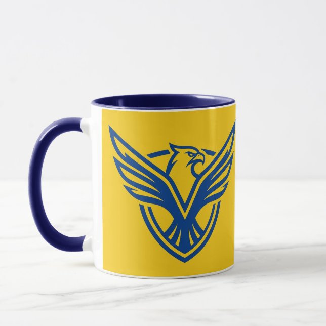Blue Eagle Shield Navy Blue Combo Mug (Left)