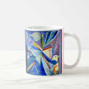 Blue Eagle with Red Coffee Mug