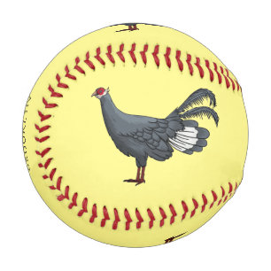 Blue eared pheasant bird cartoon illustration baseball