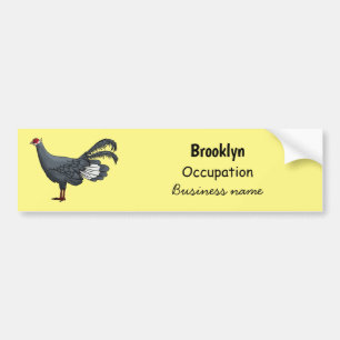 Blue eared pheasant bird cartoon illustration bumper sticker