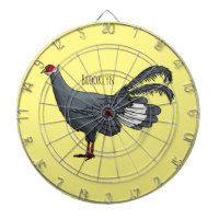 Blue eared pheasant bird cartoon illustration