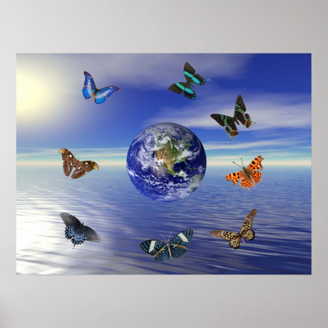 Blue Earth Butterflies Poster (Front)