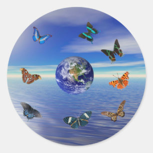 Blue Earth Butterflies Sticker