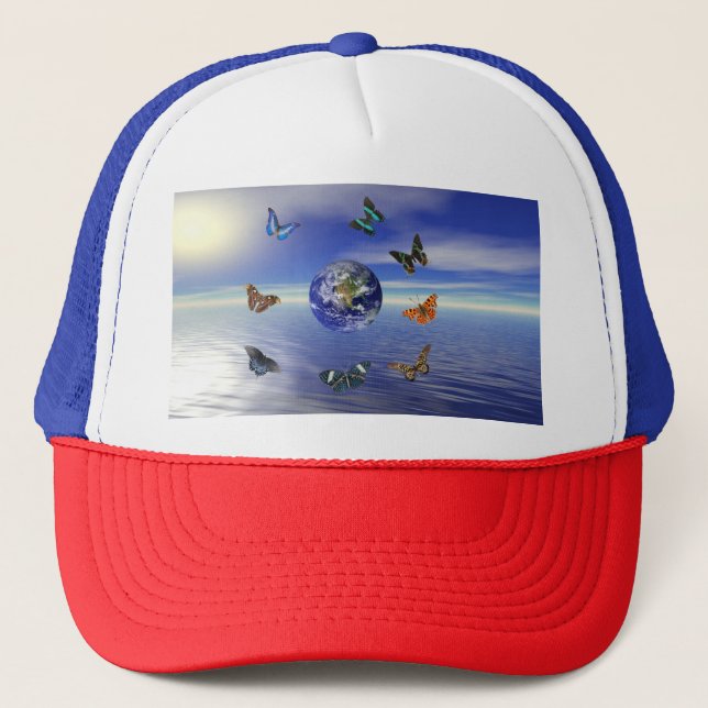Blue Earth Butterflies Trucker Hat (Front)