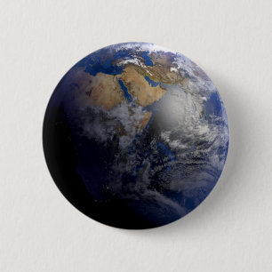Blue Earth From Space  Inspirational 6 Cm Round Badge