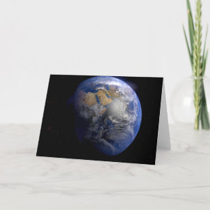 Blue Earth From Space  Inspirational Card