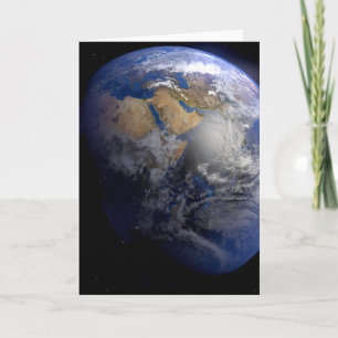 Blue Earth From Space  Inspirational Card