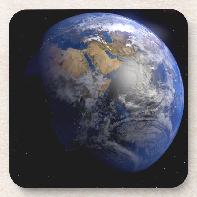 Blue Earth From Space  Inspirational Coaster (Front)