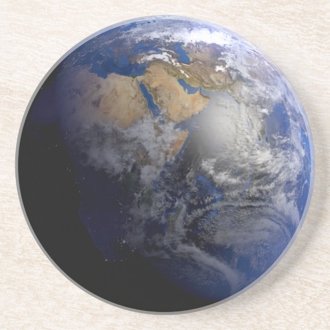 Blue Earth From Space  Inspirational Coaster (Front)