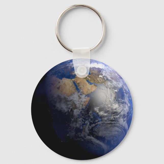 Blue Earth From Space  Inspirational Key Ring (Front)