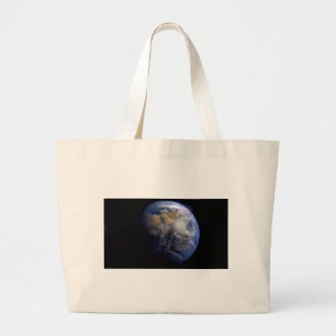 Blue Earth From Space Inspirational Large Tote Bag