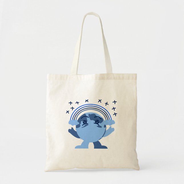 Blue Earth Pattern Tote Bag (Front)