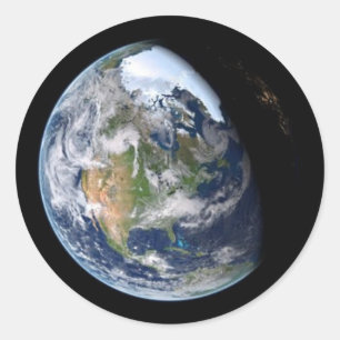 Blue Earth Round Sticker