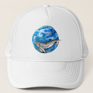 Blue Earth Whale Trucker Hat