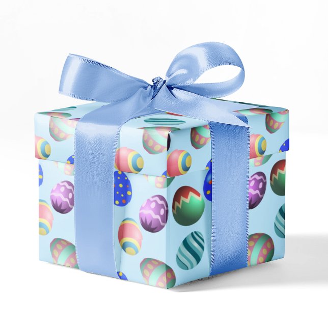 Blue Easter Egg Easter Party Easter Egg Hunt Cute Wrapping Paper (Creator Uploaded)