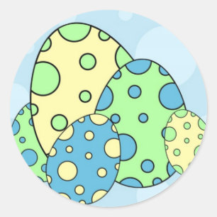 Blue Easter Eggs Stickers