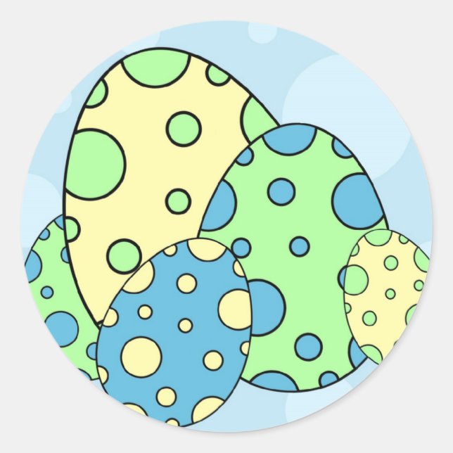 Blue Easter Eggs Stickers (Front)