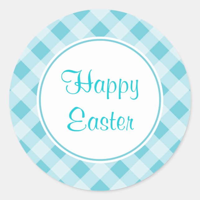 Blue Easter Gingham Stickers (Front)
