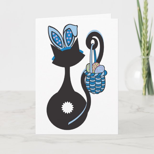 Blue Easter Kitty Card (Front)