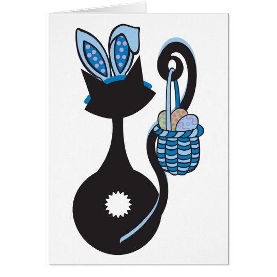 Blue Easter Kitty Card