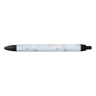 Blue Easter Pattern Black Ink Pen