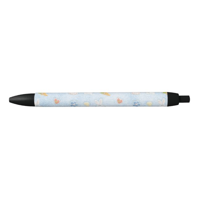 Blue Easter Pattern Black Ink Pen (Front)