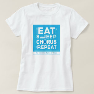 Blue Eat Sleep Chorus Repeat Block T-Shirt
