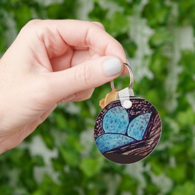 Blue Eggs in Nest Key Ring (Hand)