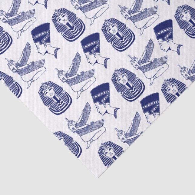 Blue Egypt Egyptology Symbols DIY Colours Tissue Paper (Detail)