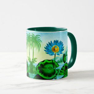 Blue Egyptian Water Lily / Lotus Illustration  Mug