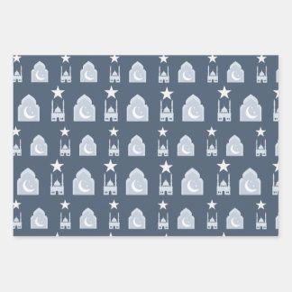 Blue Eid Gift Wrap Paper Set of 3