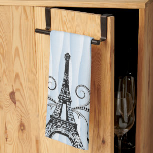 Blue Eiffel Towel Flourish Kitchen Towel