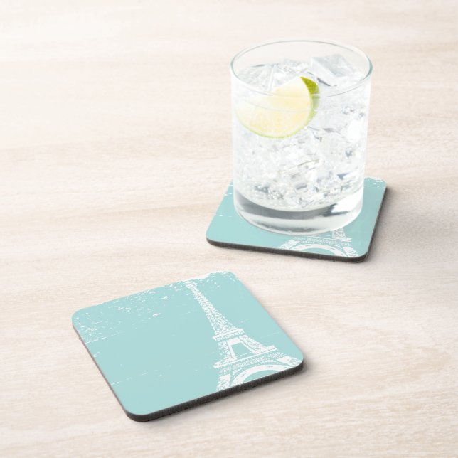 Blue Eiffel Tower Cork Coasters (Right Side)