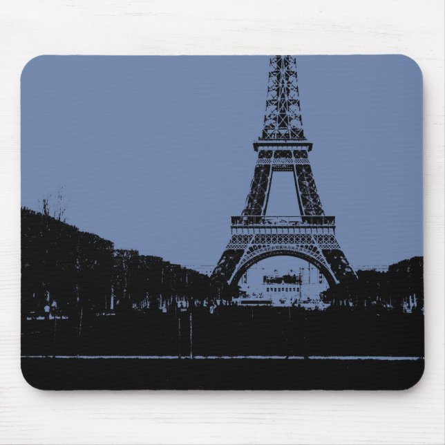 Blue Eiffel Tower Mousepad (Front)