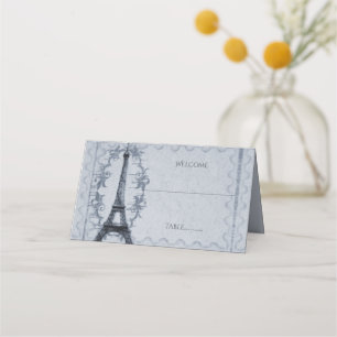 Blue Eiffel Tower Reception Place Card