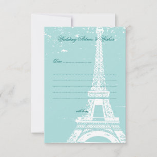 Blue Eiffel Tower Wedding Advice Cards