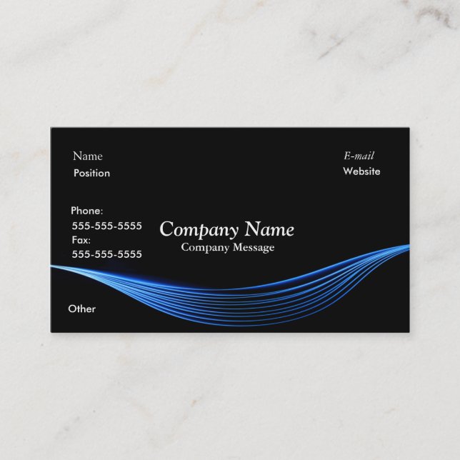 Blue Electric Business Card (Front)