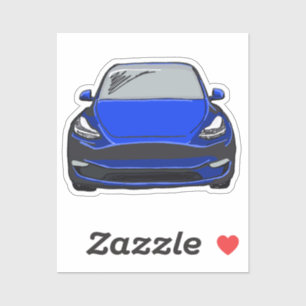 Blue Electric Vehicle SUV Car Drawing