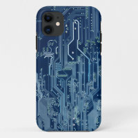 blue electronic circuit board computer pattern