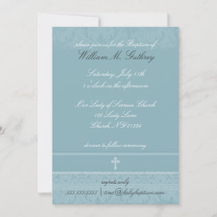 Blue Elegance Baptism Invitations