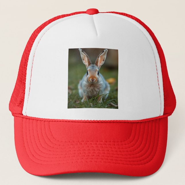 "Blue Elegance: The Russian Bunny" Trucker Hat (Front)