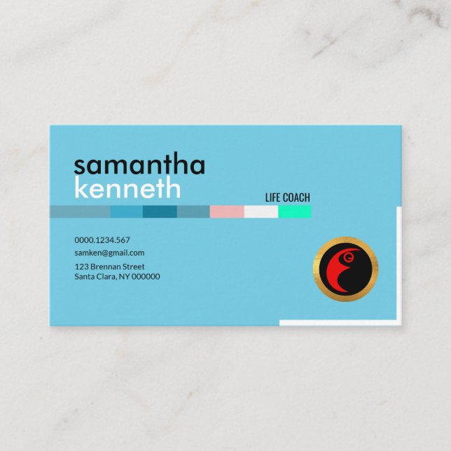 Blue Elegance Trainer Life Coach Business Card (Front)