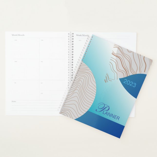 Blue elegant abstract planner (Display)
